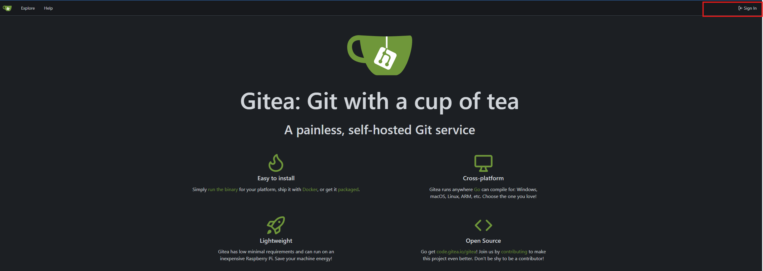 No Register button on Gitea